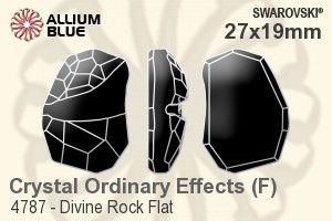 Swarovski Divine Rock Flat Fancy Stone (4787) 27x19mm - Crystal (Ordinary Effects) With Platinum Foiling - Click Image to Close