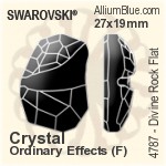 Swarovski Divine Rock Flat Fancy Stone (4787) 27x19mm - Clear Crystal With Platinum Foiling