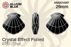 スワロフスキー Shell ファンシーストーン (4789) 29mm - クリスタル エフェクト 裏面プラチナフォイル
