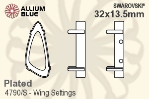 スワロフスキー Wingファンシーストーン石座 (4790/S) 32x13.5mm - メッキ - ウインドウを閉じる