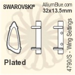 スワロフスキー Calypsoファンシーストーン石座 (4760/S) 22x12.5mm - メッキなし