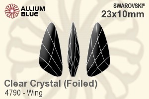 Swarovski Wing Fancy Stone (4790) 23x10mm - Clear Crystal With Platinum Foiling - Click Image to Close