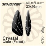Swarovski Wing Fancy Stone (4790) 23x10mm - Clear Crystal With Platinum Foiling