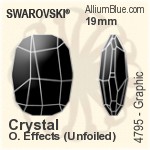 Swarovski Graphic Fancy Stone (4795) 19mm - Crystal Effect With Platinum Foiling
