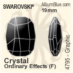 Swarovski Graphic Fancy Stone (4795) 19mm - Clear Crystal With Platinum Foiling