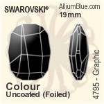 スワロフスキー Graphic ファンシーストーン (4795) 19mm - カラー 裏面プラチナフォイル