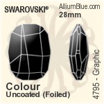 Swarovski Graphic Fancy Stone (4795) 28mm - Clear Crystal With Platinum Foiling