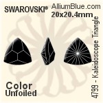 スワロフスキー Kaleidoscope Triangle ファンシーストーン (4799) 9.2x9.4mm - クリスタル エフェクト 裏面にホイル無し