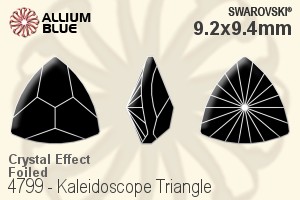 スワロフスキー Kaleidoscope Triangle ファンシーストーン (4799) 9.2x9.4mm - クリスタル エフェクト 裏面プラチナフォイル - ウインドウを閉じる
