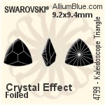 Swarovski Kaleidoscope Triangle Fancy Stone (4799) 9.2x9.4mm - Clear Crystal With Platinum Foiling