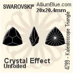 スワロフスキー Kaleidoscope Triangle ファンシーストーン (4799) 20x20.4mm - クリスタル エフェクト 裏面にホイル無し