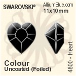 スワロフスキー Heart ファンシーストーン (4800) 15.4x14mm - カラー（コーティングなし） プラチナフォイル