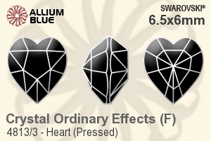 施華洛世奇 Heart (Pressed) 花式石 (4813/3) 6.5x6mm - Crystal (Ordinary Effects) With Green Gold Foiling