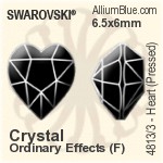Swarovski Heart (Pressed) Fancy Stone (4813/3) 10x9mm - Clear Crystal With Green Gold Foiling