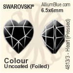 Swarovski Heart (Pressed) Fancy Stone (4813/3) 6.5x6mm - Colour (Uncoated) With Green Gold Foiling