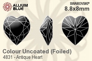 スワロフスキー Antique Heart ファンシーストーン (4831) 8.8x8mm - カラー 裏面プラチナフォイル - ウインドウを閉じる