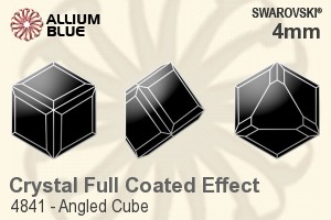 施華洛世奇 Angled Cube 花式石 (4841) 4mm - 白色（半塗層） (Full Coated) 無水銀底 - 關閉視窗 >> 可點擊圖片