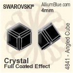 施华洛世奇 Angled Cube 花式石 (4841) 4mm - 白色（半涂层） 无水银底