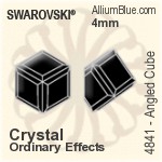 施華洛世奇 Angled Cube 花式石 (4841) 4mm - 白色（半塗層） 無水銀底