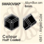 施华洛世奇 Angled Cube 花式石 (4841) 6mm - 白色（半涂层） 无水银底