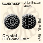 施華洛世奇 Disco Ball 花式石 (4869) 8mm - 白色（半塗層） 無水銀底