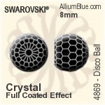 施華洛世奇 Disco Ball 花式石 (4869) 8mm - 白色（半塗層） (Full Coated) 無水銀底