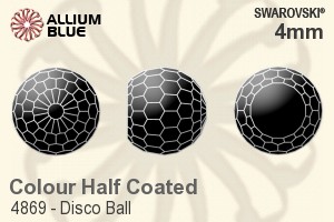 スワロフスキー Disco Ball ファンシーストーン (4869) 4mm - カラー（ハーフ　コーティング） 裏面にホイル無し
