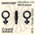 スワロフスキー Female Symbol ファンシーストーン (4876) 30x19mm - クリスタル 裏面プラチナフォイル