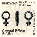 スワロフスキー Female Symbol ファンシーストーン (4876) 18x11.5mm - クリスタル エフェクト 裏面にホイル無し