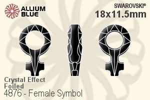 Swarovski Female Symbol Fancy Stone (4876) 18x11.5mm - Crystal Effect With Platinum Foiling - Click Image to Close