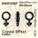 施华洛世奇 Female Symbol 花式石 (4876) 18x11.5mm - 透明白色 无水银底