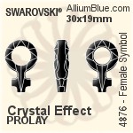 Swarovski Female Symbol Fancy Stone (4876) 30x19mm - Clear Crystal With Platinum Foiling