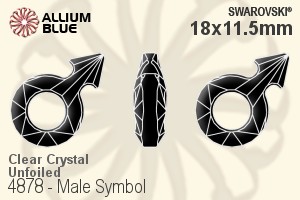 Swarovski Male Symbol Fancy Stone (4878) 18x11.5mm - Clear Crystal Unfoiled