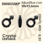 施華洛世奇 Male Symbol 花式石 (4878) 18x11.5mm - 白色（半塗層） 無水銀底