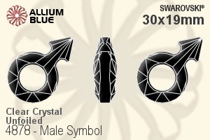 Swarovski Male Symbol Fancy Stone (4878) 30x19mm - Clear Crystal Unfoiled - Haga Click en la Imagen para Cerrar