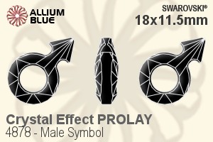 施華洛世奇 Male Symbol 花式石 (4878) 18x11.5mm - 白色（半塗層） PROLAY - 關閉視窗 >> 可點擊圖片