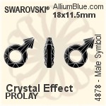 Swarovski Male Symbol Fancy Stone (4878) 30x19mm - Crystal Effect Unfoiled