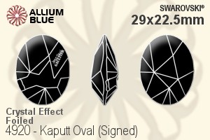 スワロフスキー Kaputt Oval (Signed) ファンシーストーン (4920) 29x22.5mm - クリスタル エフェクト 裏面プラチナフォイル - ウインドウを閉じる