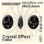 Swarovski Kaputt Oval Fancy Stone (4921) 29x22.5mm - Clear Crystal With Platinum Foiling