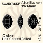 スワロフスキー Oval Tribe ファンシーストーン (4926) 19x14mm - カラー（ハーフ　コーティング） 裏面プラチナフォイル