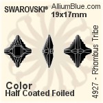 スワロフスキー Rhombus Tribe ファンシーストーン (4927) 14x12mm - カラー（ハーフ　コーティング） 裏面プラチナフォイル