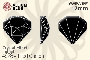 Swarovski Tilted Chaton Fancy Stone (4928) 12mm - Crystal Effect With Platinum Foiling - Click Image to Close
