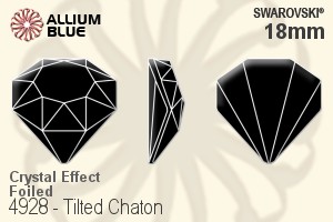 Swarovski Tilted Chaton Fancy Stone (4928) 18mm - Crystal Effect With Platinum Foiling