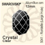 Swarovski Rondelle (Large Hole) Bead (5041) 12mm - Colour (Uncoated)