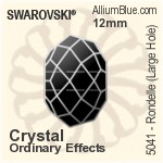 施华洛世奇 Rondelle (Large Hole) 串珠 (5041) 12mm - Crystal (Ordinary Effects)