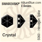 施華洛世奇 Hexagon Spike (Two Holes) 串珠 (5060) 7.5mm - 白色（半塗層）