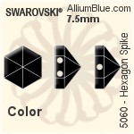 Swarovski Hexagon Spike (Two Holes) Bead (5060) 7.5mm - Crystal Effect