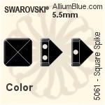Swarovski Square Spike (Two Holes) Bead (5061) 7.5mm - Crystal Effect
