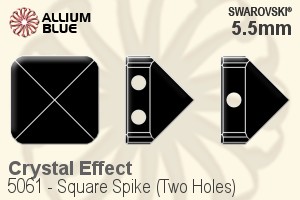 施華洛世奇 正方形 Spike (Two Holes) 串珠 (5061) 5.5mm - 白色（半塗層） - 關閉視窗 >> 可點擊圖片