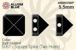 Swarovski Square Spike (Two Holes) Bead (5061) 5.5mm - Color (Half Coated) - Click Image to Close
